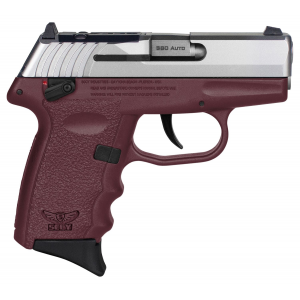 SCCY Industries CPX4TTCRRDRG3 CPX-4 RD 380 ACP 10+1 2.96in Crimson Red Polymer/Serrated Stainless Steel Slide/Finger Grooved Crimson Red Polymer Grip