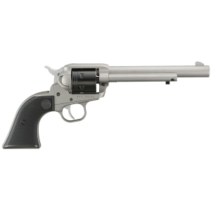 RUGER 2037 Wrangler 22 Lr 6 Shot 6.50 In Silver Cerakote Barrel, Silver Cerakote Frame & Black Cerakote Cylinder Black Checkered Polymer Grips , Revolver