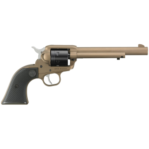RUGER 2038 Wrangler 22 Lr 6 Shot 6.50 Burnt Bronze Cerakote Steel Barrel, Burnt Bronze Cerakote Aluminum Frame, Black Cerakote Cylinder, Black Checkered Poly Grip, Transfer Bar Safety, Exposed Hammer, Rimfire Revolver
