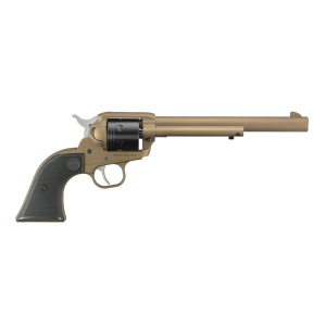 RUGER 2040 Wrangler 22 Lr 6 Shot 7.50 Burnt Bronze Cerakote Steel Barrel, Burnt Bronze Cerakote Aluminum Frame, Black Cerakote Cylinder, Black Checkered Poly Grip, Transfer Bar Safety, Exposed Hammer, Rimfire Revolver