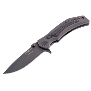 Wilson Combat WTKRRXDLCB Rapid Response 3.50 in Folding Drop Point Plain Black DLC Stainless Steel Blade Gray G10/Titanium Handle Includes Pocket Clip - Wilson Combat