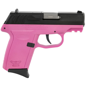 SCCY Industries CPX2CBPKG3 CPX-2 Gen3 9mm Luger Caliber with 3.10 in Barrel, 10+1 Capacity, Pink Finish Picatinny Rail Frame, Serrated Black Nitride Stainless Steel Slide, Polymer Grip & No Manual Thumb Safety, Pistol