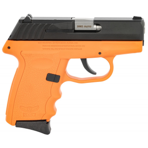 SCCY Industries CPX-3CBOR CPX-3 380 ACP 10+1 3.10in Orange Polymer Serrated Black Nitride SS Slide Finger Grooved Orange Polymer Grip