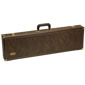 Browning 142840 Traditional Over/Under Shotgun Case made of Wood with Vinyl Covering & Trim\t Brown Finish\t Brass Accents\t Fleece Lining & Latches 31.75 in x 9.37 in x 4 in Exterior Dimensions