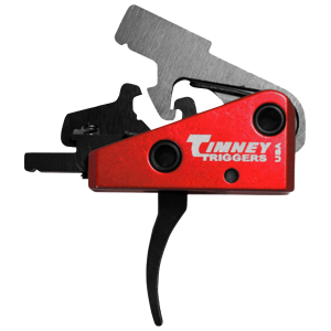 Timney Triggers 662S Targa Short Trigger Two-Stage Curved Trigger with 2 lbs Draw Weight & Black/Red Finish for AR-Platform