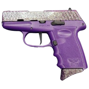 SCCY Industries DVG1JKPU DVG-1 Sub-Compact 9mm Luger 10+1 3.10 in Black Barrel, Joker Glitter Serrated Slide, Purple Polymer Frame w/Finger Grooved Polymer Grips Right Hand - Savage Arms