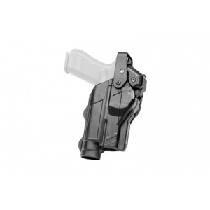 Rapid Force Rapid Force Duty Holster, Outside the Waistband Holster, Level 3 Retention, Fits Glock 17/31/47/22 (Will Not Fit Gen 5 G22) with Light and Red Dot Optic, Low Ride, Quick Disconnect System, Right Hand, Polymer, Black RFS-0057-R-MB-112-D