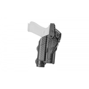Rapid Force Rapid Force Duty Holster, Outside the Waistband Holster, Level 3 Retention, Fits Glock 17/31/47/22 (Will Not Fit Gen 5 G22) with Light and Red Dot Optic, Mid Ride, Quick Disconnect System, Right Hand, Polymer, Black RFS-0601-R-BB-112-D