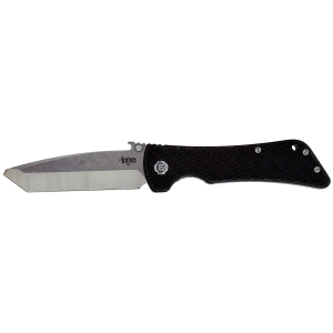 Southern Grind SG02050008 Bad Monkey 4 in Folding Tanto Plain Satin 14C28N Steel Blade/5.25 in Black Textured Carbon Fiber Handle Includes Pocket Clip