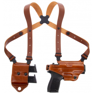 Galco MCII820 Miami Classic II Shoulder System Fits Chest Up To 56 in Tan Leather Harness Fits Sig P320/M17/M18/Taurus G2/G3/G3C Right Hand