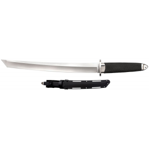 Cold Steel CS35AE Magnum Tanto XII 12 in Fixed Tanto Plain Satin VG-10 San Mai Blade/Black Textured/Oval Kray-Ex Handle Includes Sheath