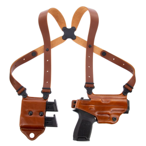 Galco MCII250 Miami Classic II Shoulder System Size Fits Chest Up To 56 in Tan Leather Harness Fits Sig P229 Fits Sig P226 Fits Sig P228 Right Hand