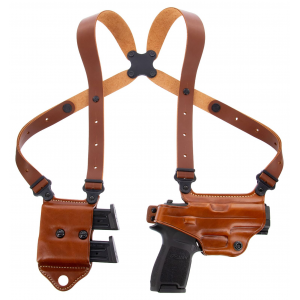 Galco MCII652 Miami Classic II Shoulder System Size Fits Chest Up To 56 in Tan Leather Compatible w/S&W M&P Shield/Glock 43/43X Right Hand