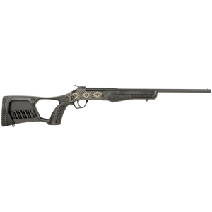 Rossi SSP1BKEN1 Tuffy Single Shot 410 Gauge with 18.50 in Matte Black Barrel, 3 in Chamber, 1rd Capacity, Matte Black with Snakeskin Engraving Metal Finish & Black Fixed Thumbhole with Shell Holder Stock Right Hand (Youth), Shotgun