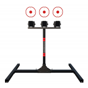 Birchwood Casey 3TPR 3 Spring Loaded Self Resting Targets Plate Rack Black/Red AR500 Steel 0.37 in Thick Standing