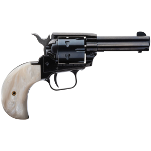 HERITAGE Mfg Rr22mb3bhprl Rough Rider 22 Lr 22 Wmr 6 Shot, 3.50 In Black Steel Barrel, Black Zinc Alloy Frame, Black Cylinder, White Pearl Birdshead Grip, Hammer/thumb Safety, Exposed Hammer , Revolver