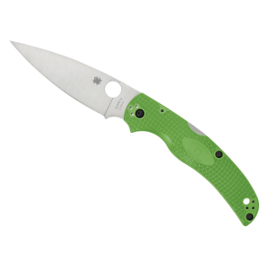 Spyderco Native Chief Lightweight Salt, Folding Knife, Plain Edge, Green FRN Handle, Satin Finish, Silver, 4.02 in Blade Length, LC200N Steel C244PGR