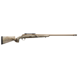 Browning 035565229 X-Bolt Hells Canyon Long Range McMillan SR 300 RUM 3+1 26 in Fluted, Burnt Bronze Cerakote Barrel/Rec, Ovix Camo McMillan Game Scout Stock, Recoil Hawg Muzzle Brake (Left Hand) - Browning