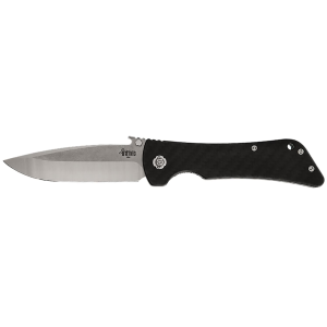 Southern Grind SG02030008 Bad Monkey 4 in Folding Drop Point Plain Satin 14C28N Steel Blade/ 5.25 in Black Textured Carbon Fiber Handle Includes Pocket Clip