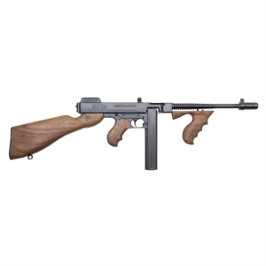 Auto Ordnance 1927A1 Deluxe, Semi-auto, 45ACP, 10.5 in Barrel, Black Finish, Walnut Stock, Adjustable Sights, 20Rd Stick Mag, (Will Accept 30Rd Drum Mag) Carry Case T1SB