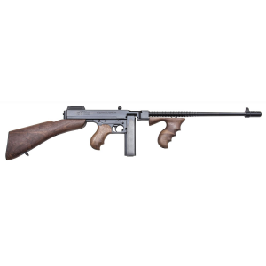 Thompson TIB50D 1927A-1 Deluxe Carbine 45 ACP Caliber with 18 Barrel, 20+1 Capacity (Stick), 50+1 Capacity (Drum), Blued Metal Finish, American Walnut Removable Fixed Stock & Wood Grip Right Hand