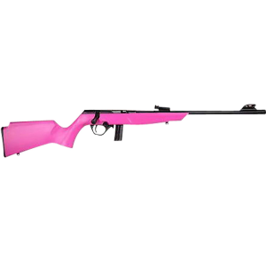 Rossi RB22 Compact 22 LR 10+1, 16 Matte Black Button Rifled Free Floating Steel Barrel, Matte Black Stainless Steel Receiver, Pink Monte Carlo Stock, Right Hand, Rimfire Rifle