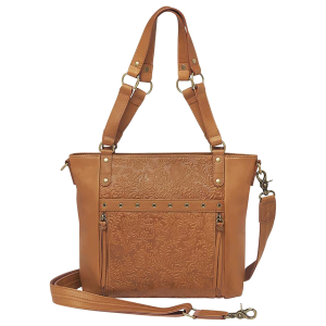 Gun Toten Mamas/kingport GTM122DBTN BOHO Shoulder Purse Tan Leather Includes Mini Holster