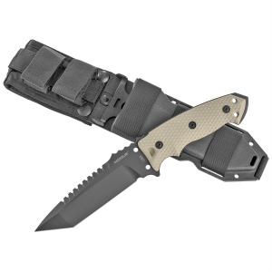Hogue EX-F01 35127, Fixed Blade Knife, 5.5 in Tanto Blade with Broad Rear Saw Teeth