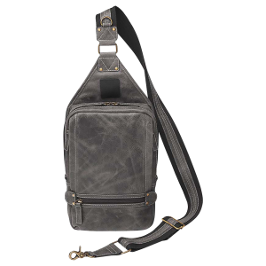 Gun Tote'n Mamas/Kingport GTMCZY108GREY Sling Backpack Gray Leather Includes Standard Holster