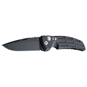 Hogue 34110 EX-A01 4 in Folding Drop Point Plain Black Cerakote 154CM SS Blade/Matte Black w/Fluted texture Aluminum Handle
