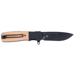 CRKT K245BKP Homefront Compact 2.91 in Folding Plain Black DLC S35VN SS Blade, Black/Tan G10 Handle - Columbia River