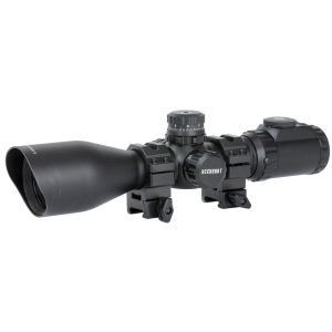 Leapers, Inc. - UTG Accushot Precision Series Rifle Scope, 3-12X44, Illuminated Mil-Dot Reticle, Compact, Adjustable Objective, 36 Colors, Includes EZ-TAP Rings, Black SCP3-UM312AOIEW - Leapers