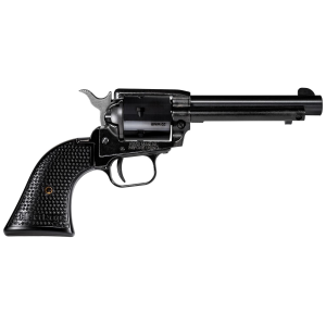 HERITAGE Mfg Rr22mb4pg Rough Rider 22 Lr/22 Wmr 6 Shot, 4.75 In Black Steel Barrel, Black Cerakote Zinc Alloy Frame, Black Cerakote Cylinder, Black Polymer Grip, Hammer/thumb Safety, Exposed Hammer , Revolver