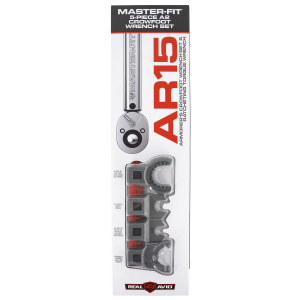 Real Avid AVMF5WS Master -Fit 5 Piece Crowfoot Wrench Set Gray/Red AR-Platform Heavy Duty Torque Wrench Handle 5 Pieces