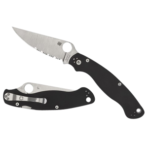 Spyderco C36GP2 Military 2 4 in Folding Plain Stonewashed CPM S30V SS Blade/Black Textured G10 Handle Includes Pocket Clip
