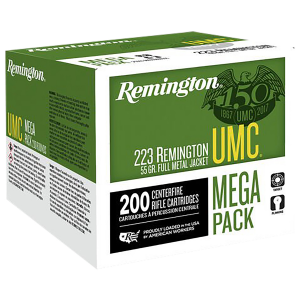 REMINGTON Ammunition 23683 Umc Mega Pack 223 Rem 55 Gr Full Metal Jacket 200 Per Box/ 4 Cs