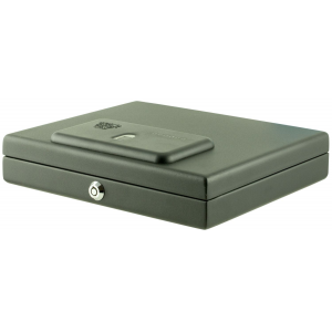 Bulldog BD4055B Magnum Top Load Vault Fingerprint ID Entry Black Powder Coat Steel Holds 1 Handgun 11.50 in x 9.75 in x 2.50 in