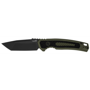Kershaw 71050LBLK Launch 16 Automatic 3.45 in Folding Tanto Plain Black Cerakote CPM M4 Blade\t Olive Cerakote w/Black Oxide Hardware Aluminum Handle\t Includes Pocket Clip