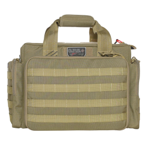 GPS Bags T1714LRT Tactical Tan 1000D Nylon Teflon Coating with Foam Cradle Holds 5 Handgunst Storage Pockets & Handgun Sleeve Includes Ammo Dump Cups - G Outdoors