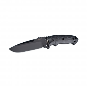 Hogue EX-F01 35179, 5.5 in Fixed Blade Knife, Drop Point Blade, G10 Frame, A2 Black Kote
