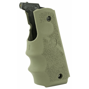 Hogue Le Grip 45081, Fits Colt Government, OD Green, with Finger Grooves, Laser Enhanced 45081
