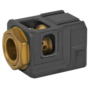 Chaos Gear Supply Qube Compensator QUBECOMPBLKGLD, Black/Gold Finish, 1/2X28 Thread Pitch QUBECOMPBLKGLD - Chaos Gear Supply