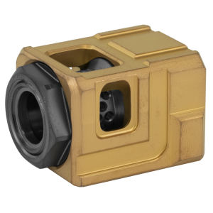 Chaos Gear Supply Qube Compensator QUBECOMPGLDBLK, Gold/Black, 1/2X28 Thread Pitch QUBECOMPGLDBLK - Chaos Gear Supply