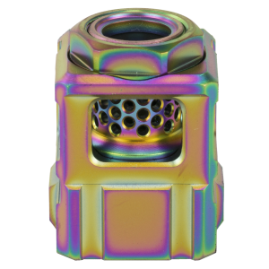 Chaos Gear Supply Qube Compensator QUBECOMPRAINBO, Rainbow Finish, 1/2X28 Thread Pitch QUBECOMPRAINBO - Chaos Gear Supply