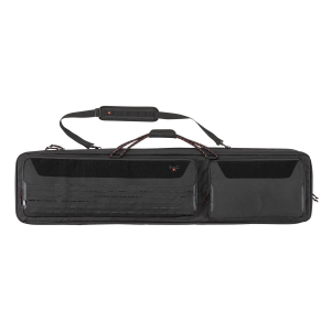 Tac Six 10834 Unit Tactical Case made of Black 600D Polyester with Lockable Zippers\t Flexible Design\t Rope Handles\t MOLLE System\t Storage Pockets & Holds up to 2 Rifles 55 in L x 13 in H x 4 in H Interior Dimensions