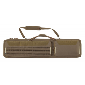 Tac Six 10844 Unit Tactical Case made of Coyote 600D Polyester with Lockable Zippers\t Flexible Design\t Rope Handles\t MOLLE System\t Storage Pockets & Holds up to 2 Rifles 55 in L x 13 in H x 4 in H Interior Dimensions