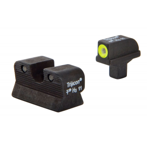 Trijicon 600514 HD Night Sights- Colt 1911 Black | Green Tritium Yellow Outline Front Sight Green Tritium Black Outline Rear Sight