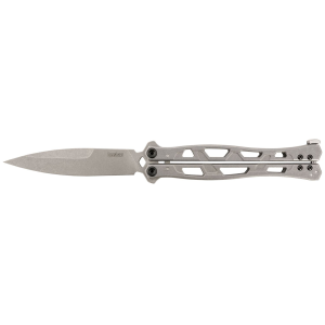 Kershaw 5050 Moonsault 4.60 Butterfly Spear Point Plain 14C28N Steel Blade, Stainless Steel Handle, Knife - Kershaw