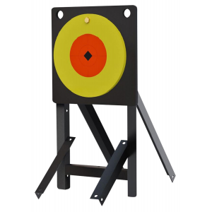 Birchwood Casey LCSPLR Large Range Spoiler Alert 10 in Orange/Yellow AR500 Steel Bullseye 0.50 in Thick Includes Crosshair Sticker