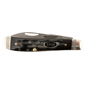 Case 65093 Trapper Mini 2.70 in/2.74 in Folding Clip/Wharncliffe Plain Stonewashed Satin S35VN SS Blade/Rough Black Jigged Buffalo Horn Handle